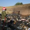 مهار آتش در انبار ضایعات | عکس از : مسعود عین آبادی