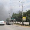 آتش سوزی در انبار ضایعات یک شرکت تولیدی در حاشیه جاده نیشابور به مشهد