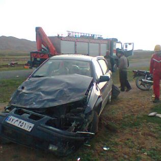 آتش نشانی نیشابور - واژگونی خودرو سمند