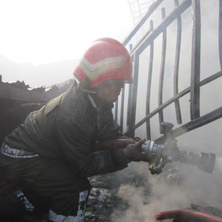 آتش نشانی نیشابور - آتش سوزی کوره آجر پزی