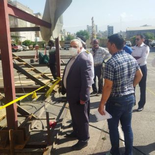 آتش نشانی نیشابور - بازدید معاون اجرایی شهردارنیشابور از روند ساخت برج عملیاتی