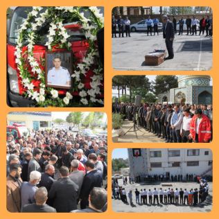 آتش نشانی نیشابور - وداع آتش نشانان با همکار فقیدشان در میان اشک و اندوهی بی پایان