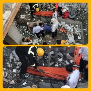 آتش نشانی نیشابور - سقوط کارگر ساختمانی از ارتفاع ۷ متری حادثه ساز شد