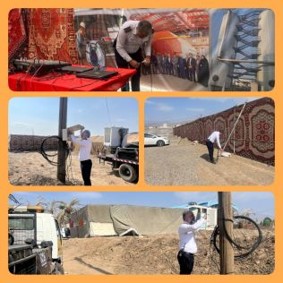 آتش نشانی نیشابور - بازدید ایمنی کارشناسان آتش نشانی از محل برگزاری نمایشگاه کنگره ملی شهدای دیار سلسله الذهب در ورزشگاه