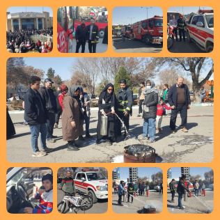 آتش نشانی نیشابور -  برگزاری کارگاه آموزشی اطفای حریق در حاشیه همایش پیاده روی خانوادگی عید مبعث