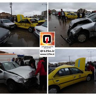 آتش نشانی نیشابور - بی احتیاطی موجب برخورد سه خودرو شد