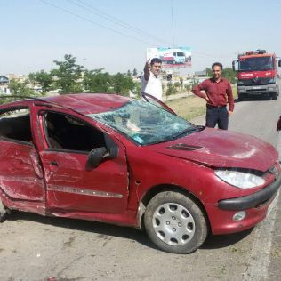 آتش نشانی نیشابور - واژگونی خودرو206