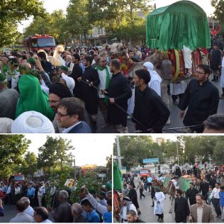 آتش نشانی نیشابور - استقرار خودرو های آتش نشانی در مراسم نمادین استقبال از کاروان امام رضا (ع)