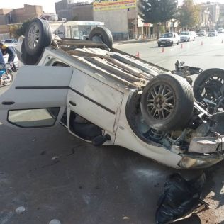 آتش نشانی نیشابور - واژگونی خودروی ال نود