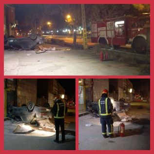 آتش نشانی نیشابور - واژگونی خودروی آردی ، بلوار جمهوری 