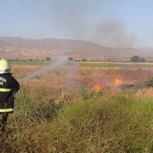 آتش نشانی نیشابور - آتش سوزی مزرعه