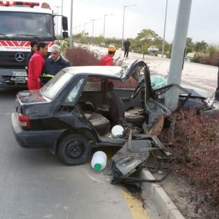 آتش نشانی نیشابور - انحراف به چپ خودوری پراید 4 مصدوم در پی داشت