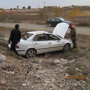 آتش نشانی نیشابور - واژگونی خودروی سمند