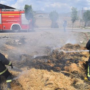 آتش نشانی نیشابور - حریق پرس گندم